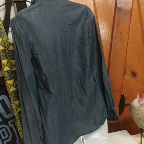 Sexy Banana Republic Denim Burnout Button Down - Picture 5 of 12